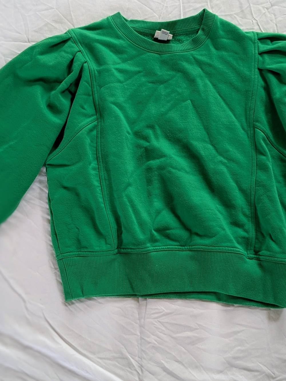A New Day Green Puff Sleeve Sweatshirt
